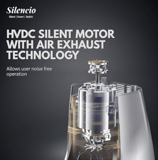 Havells Silencio Lowest Noise 4 Jar Mixer Grinder with HVDC Technology, Slow Speed Grinding, Double Layer Insulated Steel Jar, LED Display/Pre-Set Options & Hands free operation (Grey Black)500 Watts - Image 4
